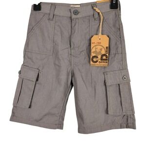 NWT Copper Denim Boys SZ 10 Ripstop Cargo Shorts‎ Gray Cotton Blend Gorpcore